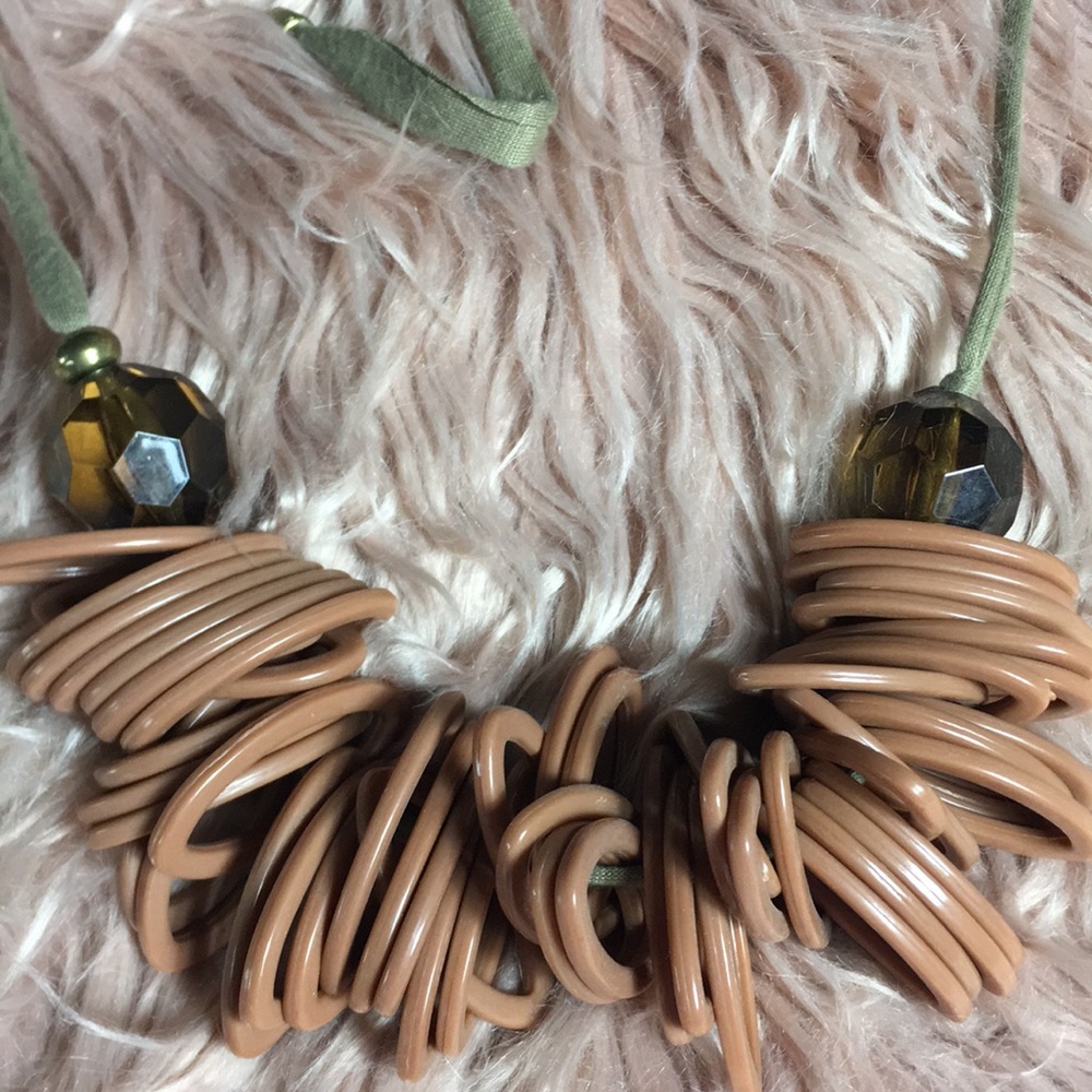 Vintage Anthropologie Brown Beaded Necklace Womens Jewelry